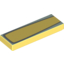 Набор LEGO Tile 1 x 3 with Silver Outline and Light Aqua Outer Edge Print (Flo), Bright Light Yellow