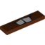 Набор LEGO Tile 1 x 4 with Teeth Print, Красно-коричневый