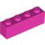 Набор LEGO Brick 1 x 4, Темно-розовый