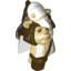 Набор LEGO Minifig Head Modified Ewok with White Skull Hat and Dark Brown Pouch Print, Tan