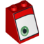 Набор LEGO Slope 65 2 x 2 x 2 with Bottom Tube with Green Eye Left Print (Mack), Красный