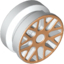 Набор LEGO Wheel 11 x 6 with Eight 'Y' Spokes and Golden Outline, Белый