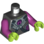 Набор LEGO Torso Alien Conquest Alien Two Hoses Print / Magenta Arms / Lime Hands, Черный