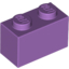 Набор LEGO Brick 1 x 2, Medium Lavender