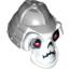 Набор LEGO Minifig Head Modified - Skeleton with Gray Helmet Print, Белый