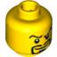 Набор LEGO Minifig Head Dual Sided Arched Eyebrows and Goatee, Smile / Angry Print [Blocked Open Stud], Желтый