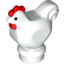 Набор LEGO Chicken with Black Eyes and Red Comb Print, Белый