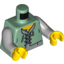 Набор LEGO Torso Castle Kingdoms Peasant Vest over Light Bluish Gray Shirt Print / Light Bluish Gray Arms / Yellow Hands, Sand Green