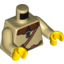 Набор LEGO Torso Castle Kingdoms Peasant Shirt with Brown Collar and Shoulder Bag Print / Tan Arms / Yellow Hands, Tan
