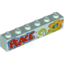 Набор LEGO Brick 1 x 6 with 'PEACE' and Flower Print, Light Aqua