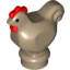 Набор LEGO Chicken with Black Eyes and Red Comb Print, Dark Tan