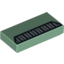 Набор LEGO Tile 1 x 2 with Black and Silver Grille Print, Sand Green