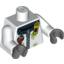 Набор LEGO Torso Safety Zip Suit with 'ADU INSPECTOR' Back Print / White Arms / Dark Bluish Gray Hands, Белый