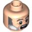 Набор LEGO Minifig Head Dual Sided PotC Gibbs Gray Beard and Eyebrows, Crow's Feet, Angry / Scared Print [Blocked Open Stud], Light Flesh