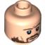 Набор LEGO Minifig Head Dual Sided PotC Norrington Ragged Brown Beard Smiling / Frowning Print [Blocked Open Stud], Light Flesh