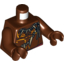 Набор LEGO Torso PotC Bare Chest with Bone Necklace and Body Paint Print / Reddish Brown Arms / Reddish Brown Hands, Красно-коричневый