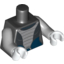 Набор LEGO Torso Light Bluish Gray Armoured Bib Print / Light Bluish Gray Arms / White Hands, Черный