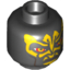 Набор LEGO Minifig Head with Savage Opress Face with Yellow Zabrak Print [Blocked Open Stud], Черный