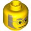 Набор LEGO Minifig Head Glasses with Silver Round Frames, Light Bluish Gray Sideburns Print [Blocked Open Stud], Желтый
