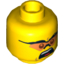 Набор LEGO Minifig Head Dual Sided Glasses with Orange Lenses Smiling / Mouth Open Upset Print [Hollow Stud], Желтый