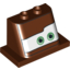 Набор LEGO Windscreen 2 x 3 x 2 with 2 x 4 Base with Green Eyes on White Background Print [8638 / 8639], Красно-коричневый