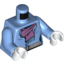 Набор LEGO Torso Female with Light Purple Scarf and Gray Belt Print / Medium Blue Arms / White Hands, Medium Blue