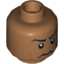 Набор LEGO Minifig Head Male Stern Black Eyebrows, White Pupils Print (SW Captain Panaka) [Blocked Open Stud], Medium Dark Flesh