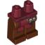 Набор LEGO Legs and Dark Red Hips with Dark Red Loincloth and Skulls Print, Красно-коричневый