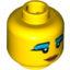 Набор LEGO Minifig Head Female Black Eyebrows, Eyelashes with Thick Blue Mascara, Smile and Red Lips Print [Blocked Open Stud], Желтый