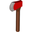 Набор LEGO Minifig Axe with Red Head and Silver Blade, Красно-коричневый