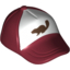 Набор LEGO Minifig Cap, Curved Bill with Seams and Button on Top and Black Beaver on White Print, Темно-красный