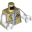 Набор LEGO Torso SW Checkered Jacket with White Undershirt with Creases Print (Leia) / White Arms / White Hands, Tan