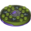 Набор LEGO Turntable 6 x 6 Round Dark Purple Base with Trans-Bright Green Top and Glow in the Dark Opaque Skulls on Dark Gray Print (Ninjago Spinner), Прозрачный ярко-зеленый