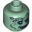 Набор LEGO Minifig Head Alien with PotC Hadras Sunken Eyes, Teeth and Marine Growth Print [Blocked Open Stud], Sand Green