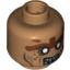 Набор LEGO Minifig Head Dual Sided - Zombie with Silver Eyes and Brown Face Lines Closed Mouth / Bared Teeth Print [Blocked Open Stud], Medium Dark Flesh