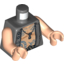 Набор LEGO Torso PotC Vest Open over Chest with Tattoos and Key Print / Light Flesh Arms / Light Flesh Hands, Темный сине-серый