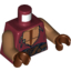 Набор LEGO Torso Torn Tunic with Bare Chest and Dark Brown Belt Print / Medium Dark Flesh Arms / Reddish Brown Hands, Темно-красный
