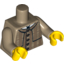 Набор LEGO Torso Plaid Coat with Layered Shoulder Detailing and Red Buttons Print / Dark Tan Arms / Yellow Hands, Dark Tan