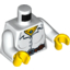 Набор LEGO Torso Female Blouse with Buttons, Belt and Necklace Print / White Arms / Yellow Hands, Белый