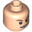Набор LEGO Minifig Head Male Brown Eyebrows, Frown Print (HP Goyle) [Hollow Stud], Light Flesh