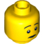 Набор LEGO Minifig Head Dual Sided Snarling / Raised Eyebrows Print [Hollow Stud], Желтый