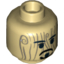 Набор LEGO Minifig Head Black Beard and Moustache Rudimentary over Wood Grain Print (Voodoo Jack) [Hollow Stud], Tan
