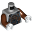 Набор LEGO Torso SW Armor Plates Print (Dengar) / Reddish Brown Arms / White Hands, Светлый сине-серый
