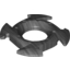 Набор LEGO Ring 4 x 4 with 2 x 2 Hole and 4 Arrow Ends (Ninjago Spinner Crown), Pearl Dark Gray