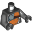 Набор LEGO Torso Ninjago Snake with Silver Badge and Orange Scales Print (Skalidor) / Dark Bluish Gray Arms / Black Hands, Черный
