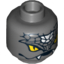 Набор LEGO Minifig Head with Yellow Snake Eyes, Fangs and Black and White Scales Print [Hollow Stud], Темный сине-серый