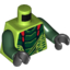 Набор LEGO Torso Ninjago Snake with Dark Green and Red Scales Print (Lizaru) / Dark Green Arms / Black Hands, Лайм