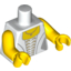 Набор LEGO Torso Wedding Dress Robe with Gold Print and Necklace / Yellow Arms / Yellow Hands, Белый