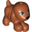 Набор LEGO Dog Small Walking with Blue Eyes and Black Nose and Mouth Print, Темно-оранжевый