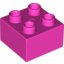 Набор LEGO Brick 2 x 2, Темно-розовый